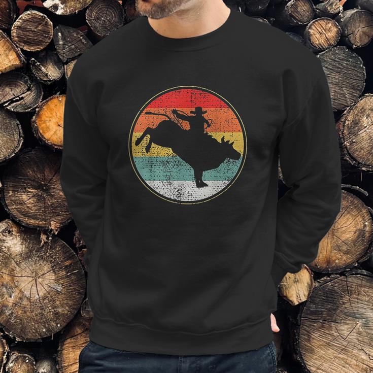 Bull Riding Rodeo Cowboy Vintage Sweatshirt Gifts for Him