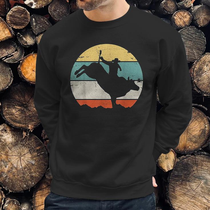 Bull Riding Rodeo Cowboy Western Country Retro Vintage Design Sweatshirt Gifts for Him