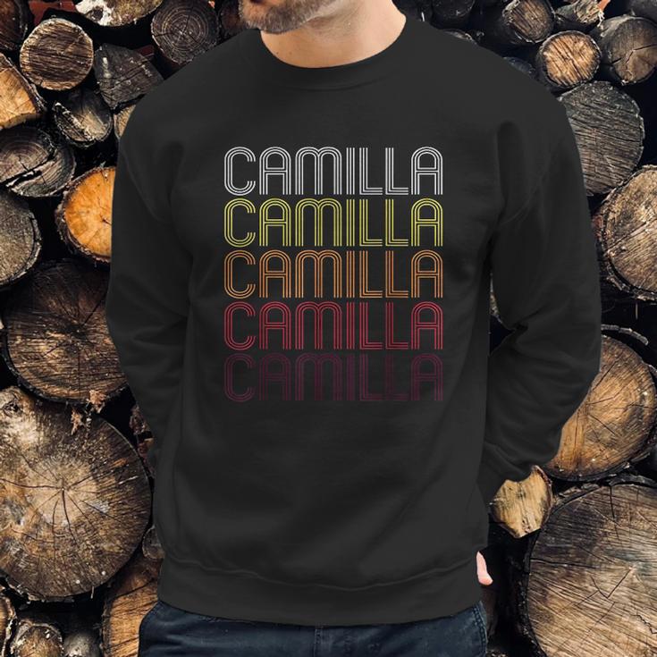 Camilla Retro Wordmark Pattern Vintage Style Sweatshirt Gifts for Him