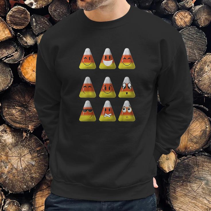 Candy Corn Emojis Halloween Cool Funny Emoticons Gift Sweatshirt Gifts for Him