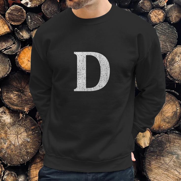 Capital Letter D Monogram Initial Sweatshirt Gifts for Him