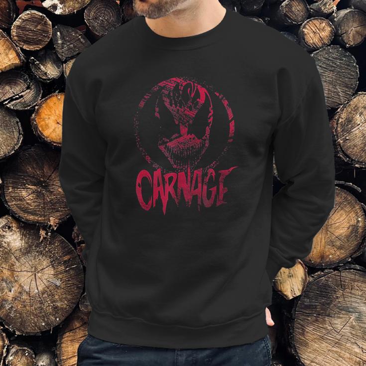 Carnage Single Coated Red Painted Face Logo Graphic Sweatshirt Gifts for Him