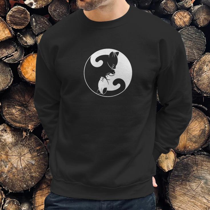 Cat Print Tees And Hoodies Yin Yang Cute Kitten Kitty Sweatshirt Gifts for Him