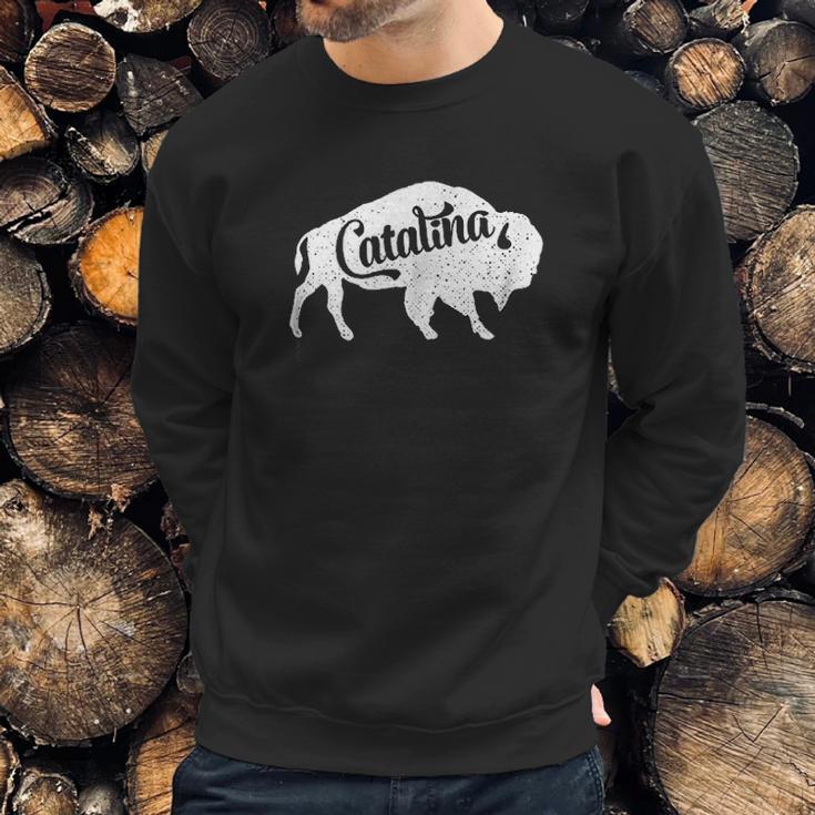 Catalina Island Bison Buffalo Sweatshirt Gifts for Him