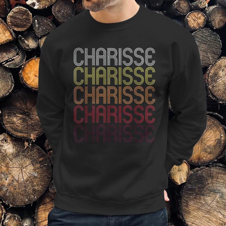 Charisse Retro Wordmark Patter Vintage Style Sweatshirt Gifts for Him