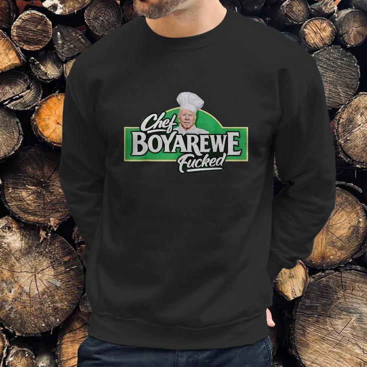 Chef Boyarewe Fucked Funny Anti Biden Pro Trump Graphic Design Printed Casual Daily Basic Sweatshirt Gifts for Him