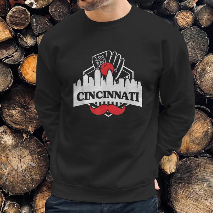 Cincinnati Red Mustache Sweatshirt Gifts for Him