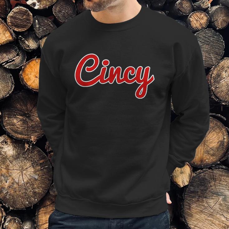 Classic Red Script Cincy City Sweatshirt Gifts for Him