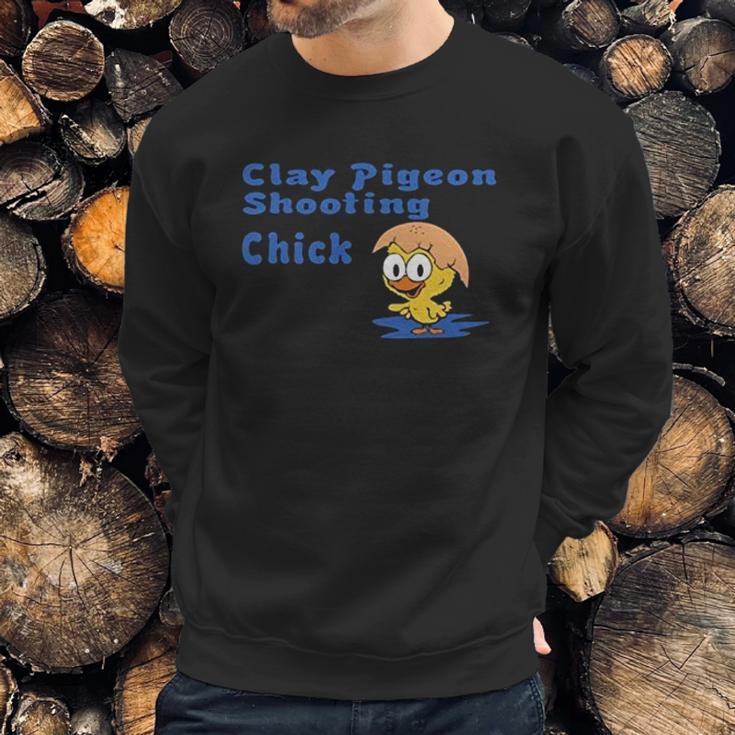 Clay Pigeon Shooting Chick Sweatshirt Gifts for Him