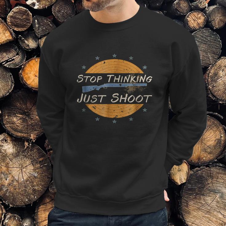 Clay Shooting Shirt Funny Trap Skeet Sporting Just Shoot Sweatshirt Gifts for Him