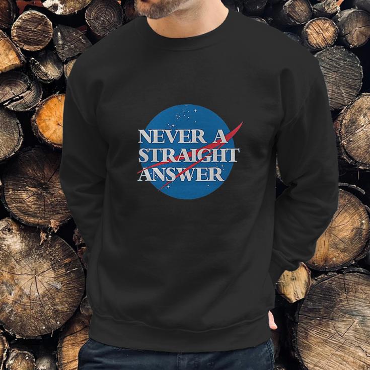 Clique Clothing Nasa Never A Straight Answer Sweatshirt Gifts for Him