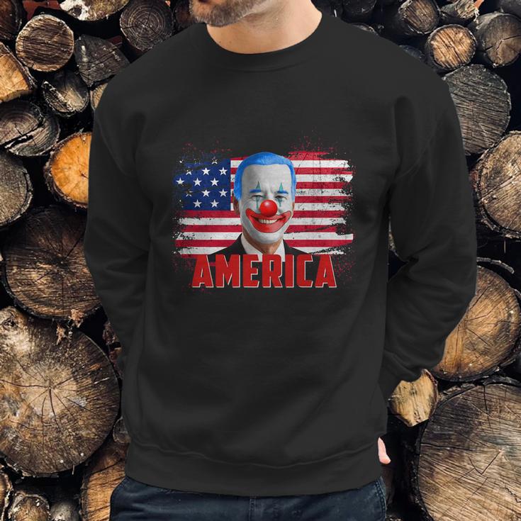 Clown Joe Funny Caricature Joe Biden Is A Democratic Clown Graphic Design Printed Casual Daily Basic Sweatshirt Gifts for Him