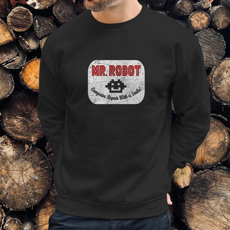 Computer Repair With A Smile Mr Robot Sweatshirt Gifts for Him