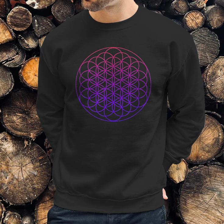 Cool Sacred Geometry Geometric Repeating Circles Trippy Yoga Sweatshirt Gifts for Him