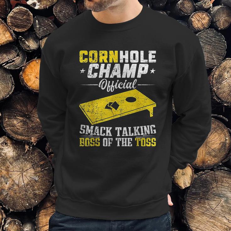 Cornhole Champion Gift Corn Hole Toss Boss Smack Talking Sweatshirt Gifts for Him