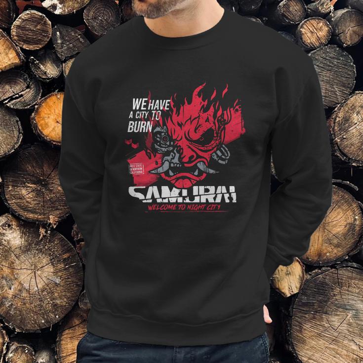 Cyberpunk Samurai Welcome To Night City Sweatshirt Gifts for Him