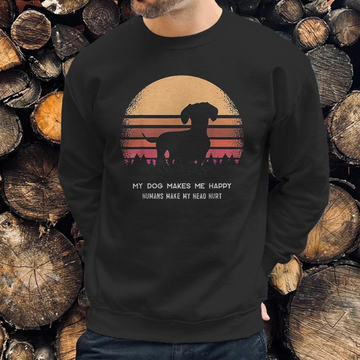 Dachshund Twilight Vintage Pine Tree Sweatshirt Gifts for Him