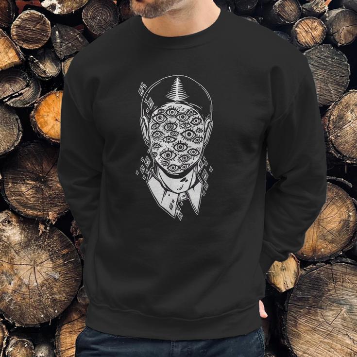 Dali Surreal Noir Retro Eyes On Face Tattoo Art Sweatshirt Gifts for Him