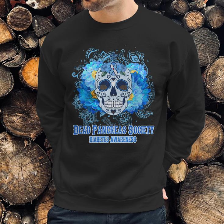 Dead Pancreas Society Diabetes Awareness Sugar Skull Sweatshirt Gifts for Him