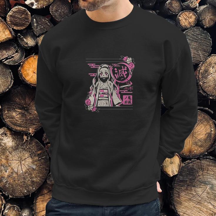 Demon Slayer Graphic In Pink Sweatshirt Gifts for Him