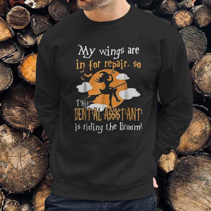 This Dental Assistant Riding The Broom Halloween Sweatshirt Gifts for Him