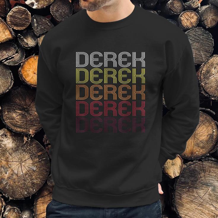 Derek Retro Wordmark Pattern Vintage Style Sweatshirt Gifts for Him