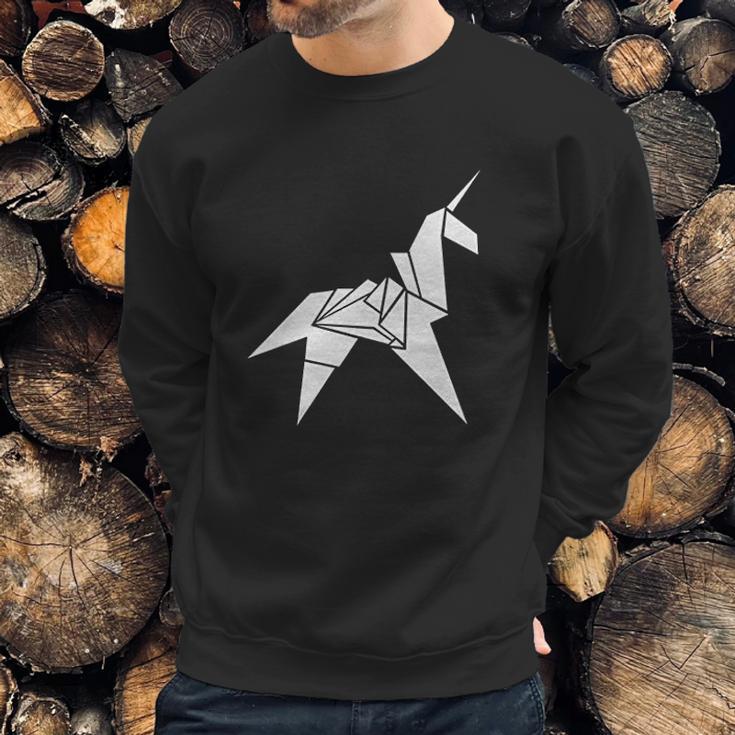 Design By Humans Origami Unicorn Graphic Sweatshirt Gifts for Him