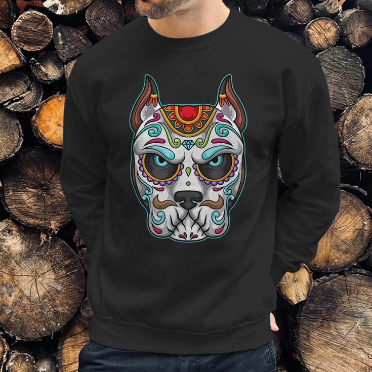 Dog Sugar Skull Funny Day Of The Dead Matching Group Sweatshirt Gifts for Him