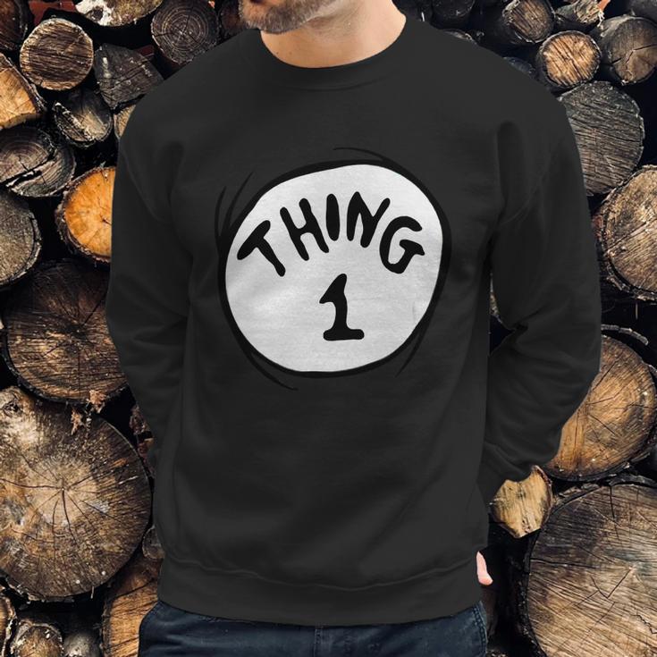 Dr Seuss Thing 1 Emblem Red Sweatshirt Gifts for Him