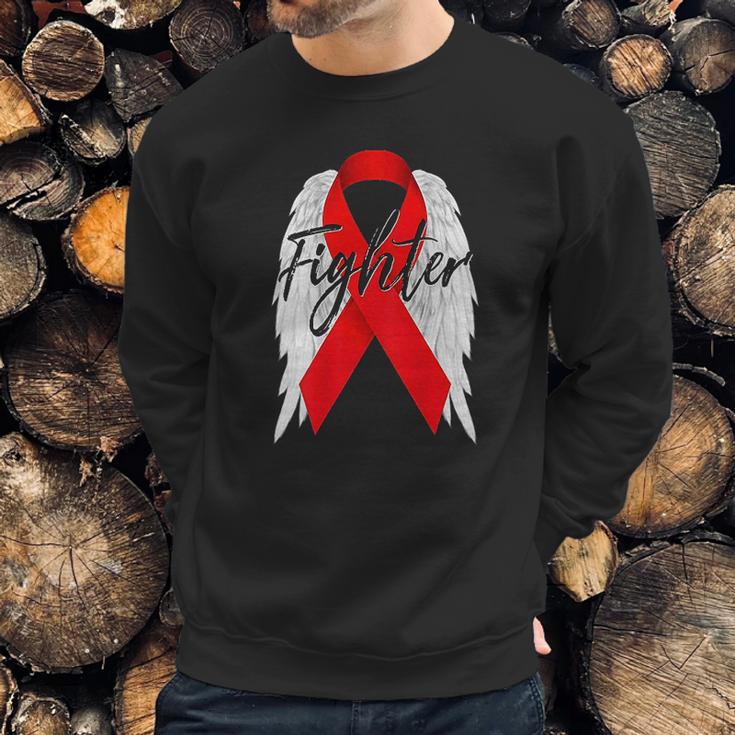 Drug Addiction Survivor Red Ribbon Recovery Sweatshirt Gifts for Him