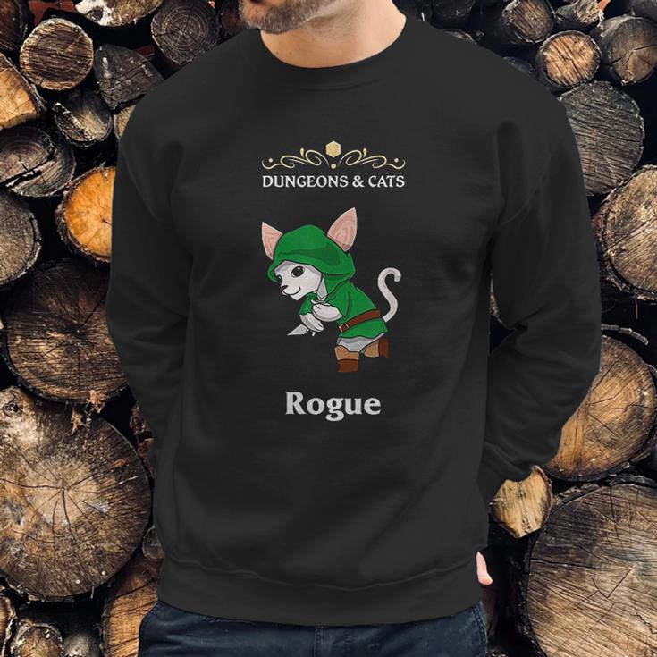 Dungeons And Cat Rogue Roleplaying Fantasy Gamers Sweatshirt Gifts for Him