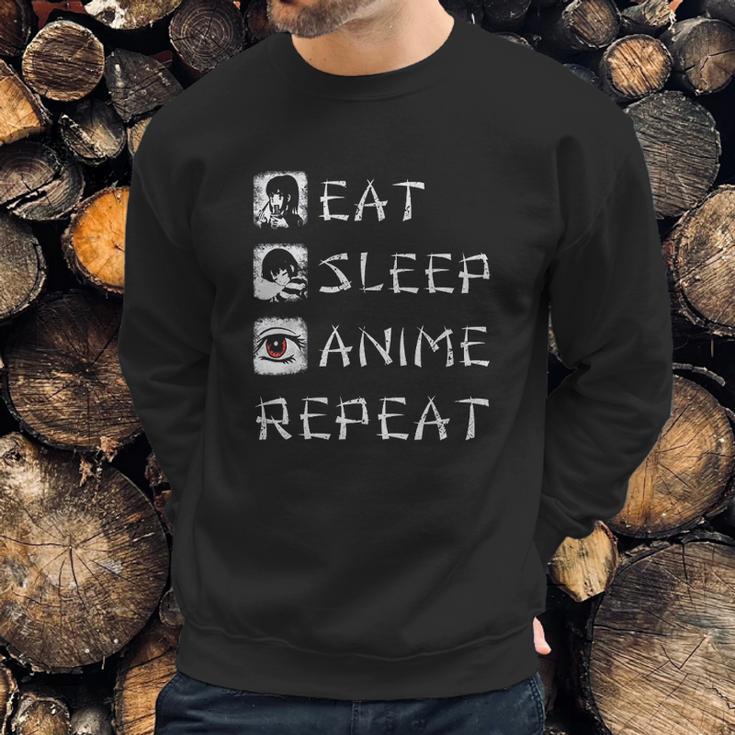 Eat Sleep Anime Repeat Sweatshirt Gifts for Him