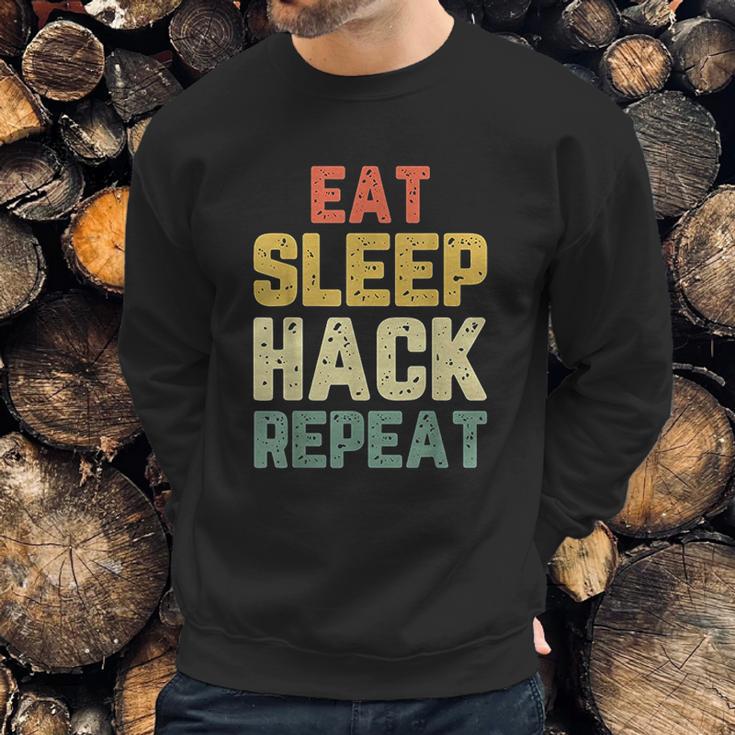 Eat Sleep Hack Hacker Hacking Funny Gift Sweatshirt Gifts for Him