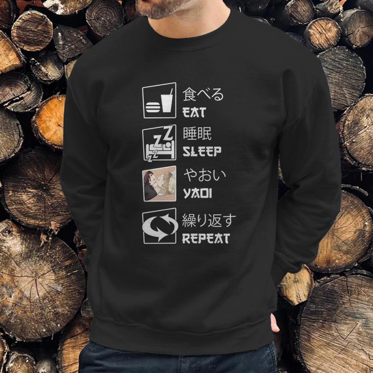 Eat Sleep Yaoi Repeat Gift Graphic Design Printed Casual Daily Basic Sweatshirt Gifts for Him