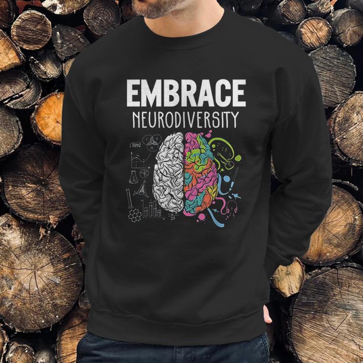 Embrace Neurodiversity Brain Sweatshirt Gifts for Him