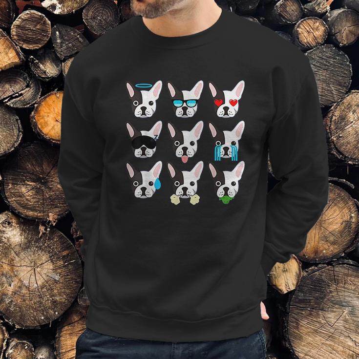 Emoji Boston Terrier Dog Faces Sweatshirt Gifts for Him