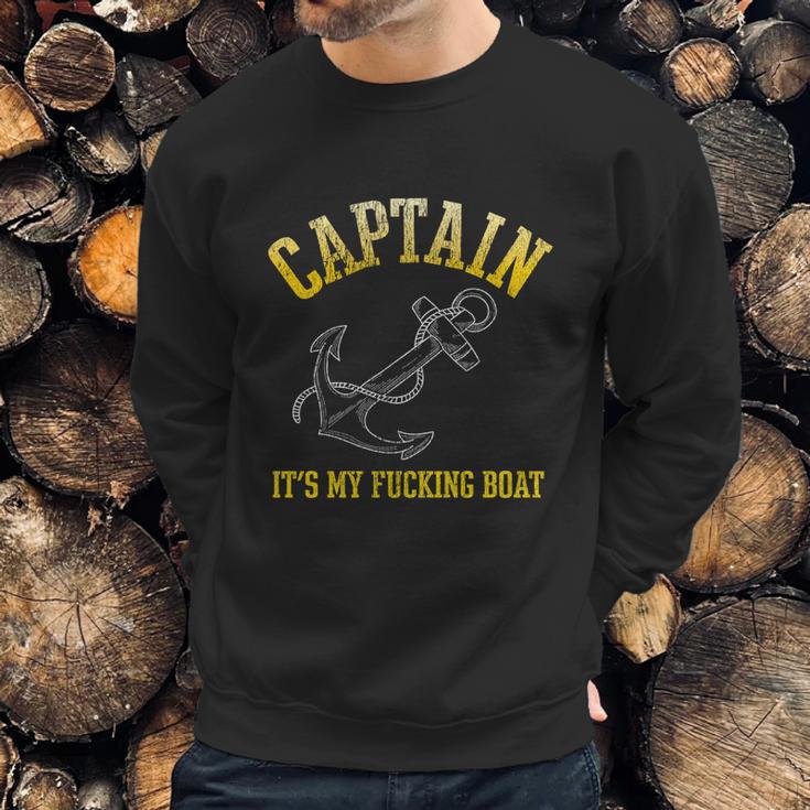 Faded Funny Gift Its My Fucking Boat Funny Gift Yacht Rock Party Boat Captain Me Sweatshirt Gifts for Him