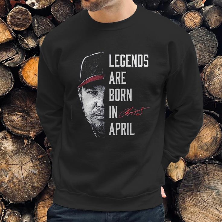 Fanprint Chipper Jones Legends Are Born In April Sweatshirt Gifts for Him