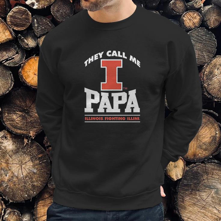 Fanprint Illinois Fighting Illini They Call Me Papa Sweatshirt Gifts for Him