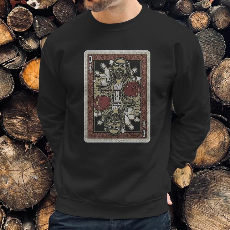 Fifth Sun Mens The Big Lebowski Dude Playing Card Sweatshirt Gifts for Him