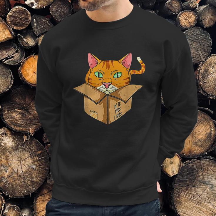 If It Is Fits I Sit Cat Box Funny Quote Sweatshirt Gifts for Him