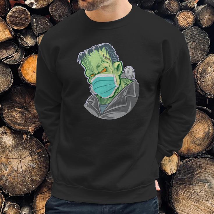 Frankenstein Pandemic Virus Mask Sweatshirt Gifts for Him