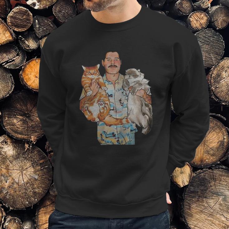 Freddie Mercury Hug Cats Sweatshirt Gifts for Him