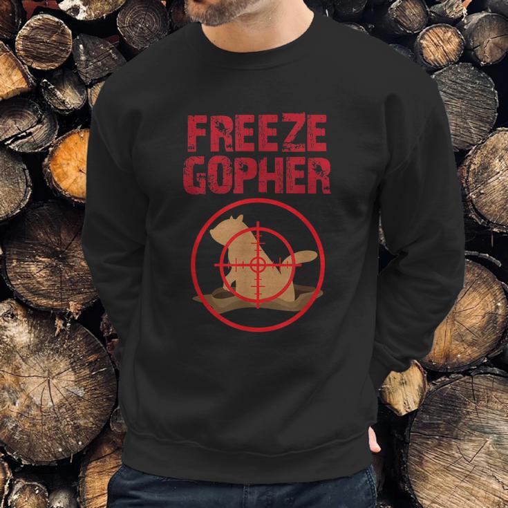 Freeze Gopher Hunting Funny Gopher Hunter Graphic Design Printed Casual Daily Basic Sweatshirt Gifts for Him