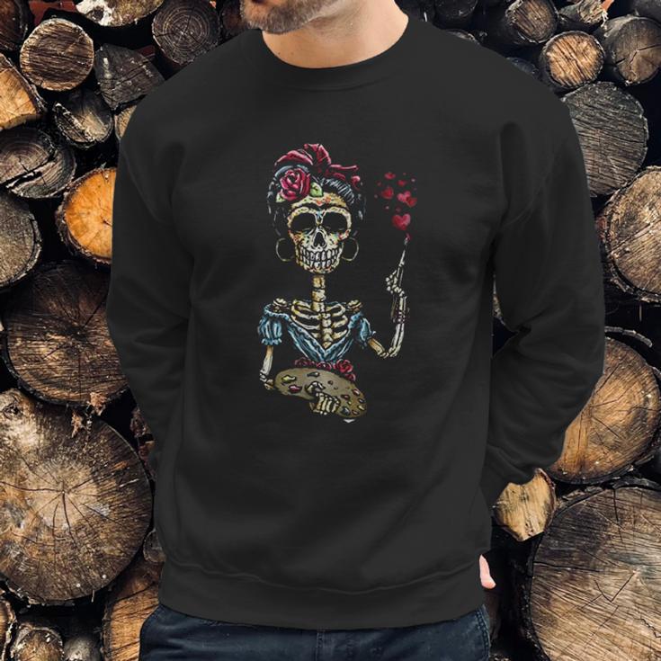 Frida Kahlo Funny Skeleton Sweatshirt Gifts for Him