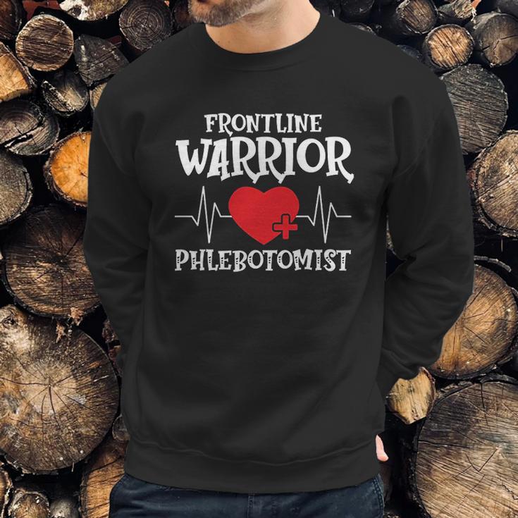 Frontline Warrior Phlebotomist Sweatshirt Gifts for Him