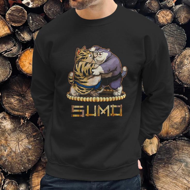 Funny Cats Sumo Wrestler Japanese Cat Sumo Wrestling Sweatshirt Gifts for Him