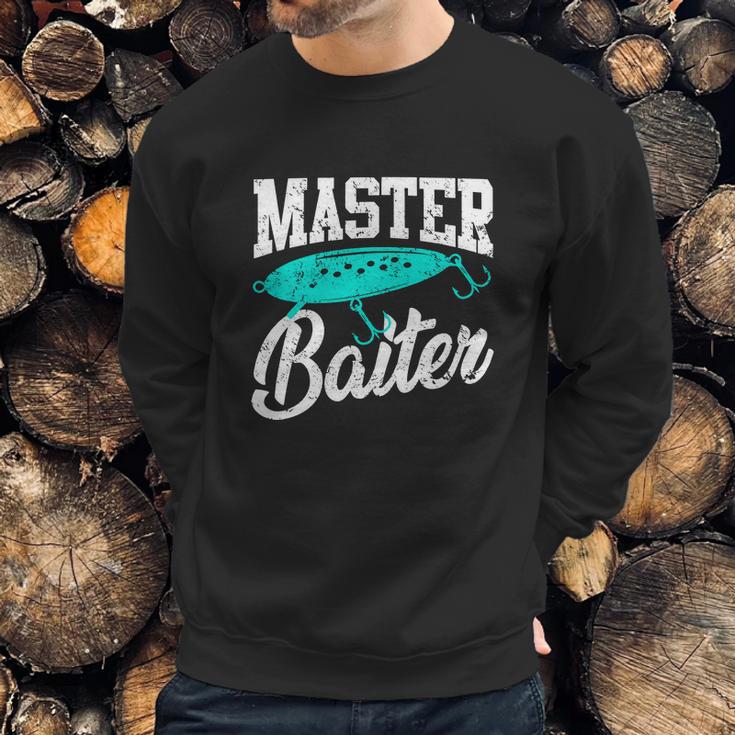 Funny Fishermen Gifts Adult Humor Fishing Tees Master Baiter Sweatshirt Gifts for Him