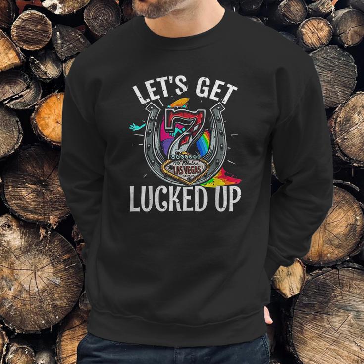 Funny Las Vegas Nv Souvenir Lucked Up Gambling Lucky Gift Sweatshirt Gifts for Him