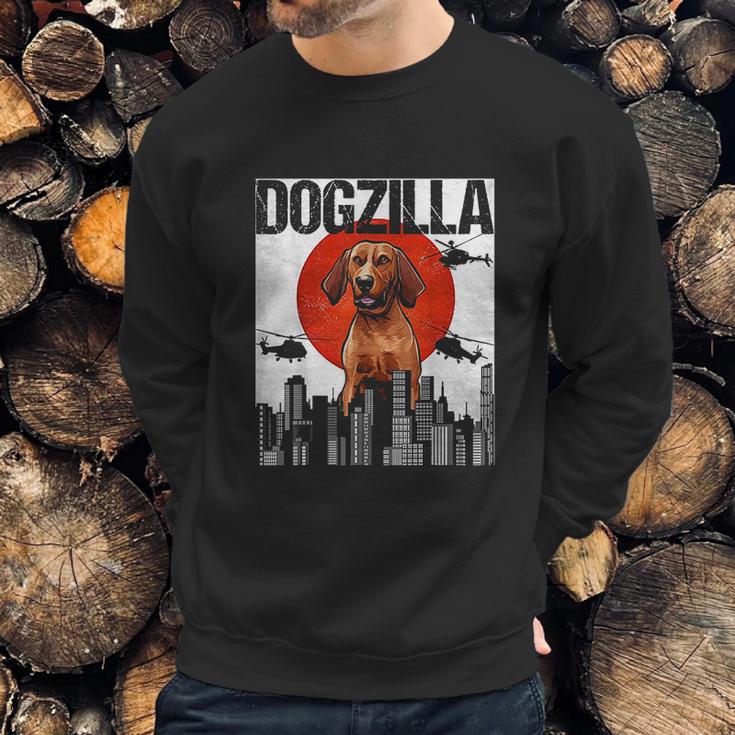 Funny Vintage Japanese Dogzilla Redbone Coonhound Sweatshirt Gifts for Him